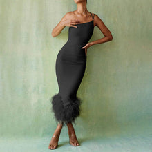 Load image into Gallery viewer, Lisette Fur Trim Midi Dress