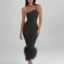 Load image into Gallery viewer, Lisette Fur Trim Midi Dress