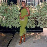 Load image into Gallery viewer, Lisette Fur Trim Midi Dress