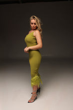 Load image into Gallery viewer, Lisette Fur Trim Midi Dress