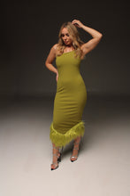 Load image into Gallery viewer, Lisette Fur Trim Midi Dress