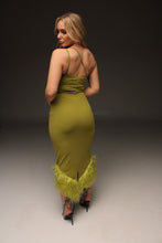 Load image into Gallery viewer, Lisette Fur Trim Midi Dress