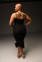 Load image into Gallery viewer, Lisette Fur Trim Midi Dress